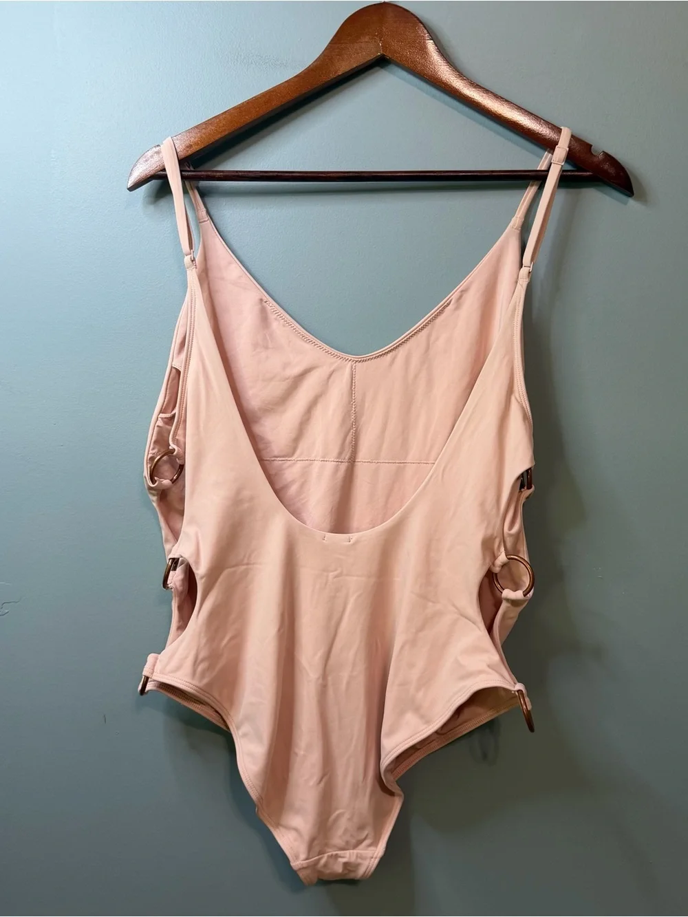 Aerie Plunge Side Ring One Piece Swimsuit in Light Pink. Women’s XL